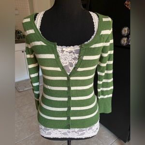 Vintage Abercrombie NWT striped button up cardigan.